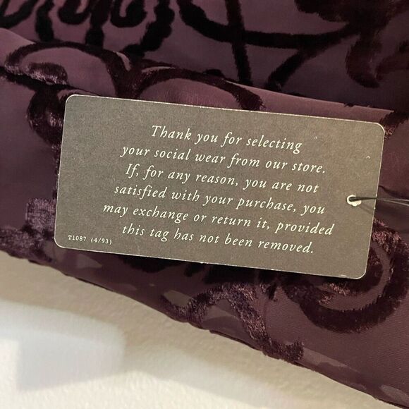 Vintage RAMPAGE Y2K Velvet Sleeveless Maxi Dress Size 5 Small Burgundy NWT 90s - Picture 4 of 10